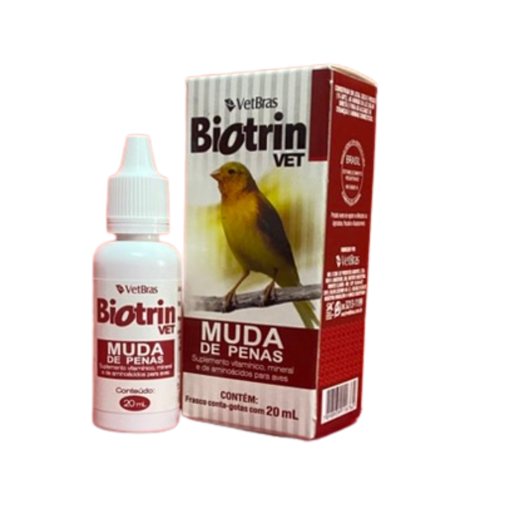Suplemento para Muda de Penas 20ml Biotrin Vet VETBRAS