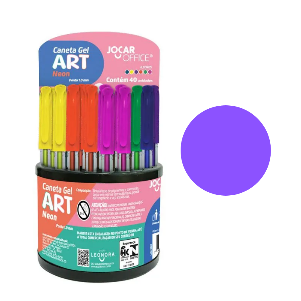 Caneta Gel Art NEON 1.0mm (Roxo) JOCAR OFFICE