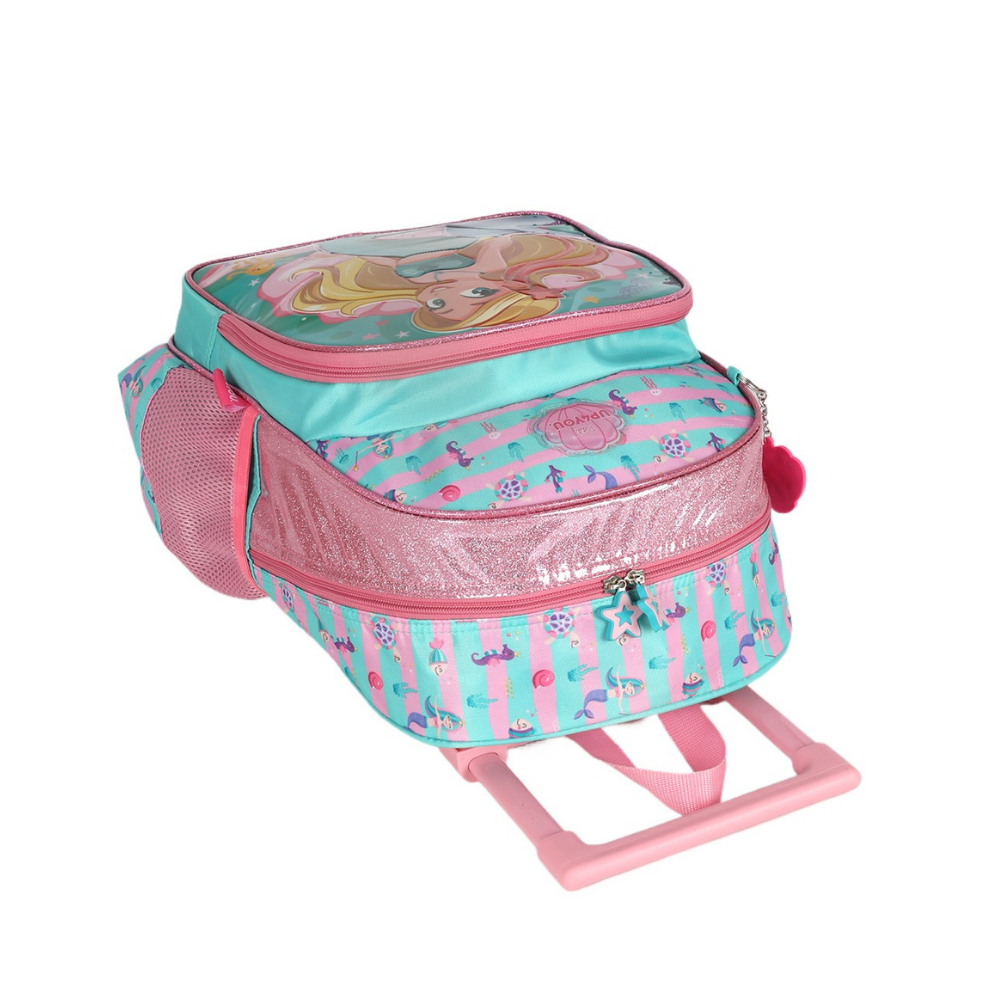 Mochila de Rodinha Infantil Sereia Verde UP4YOU LUXCEL