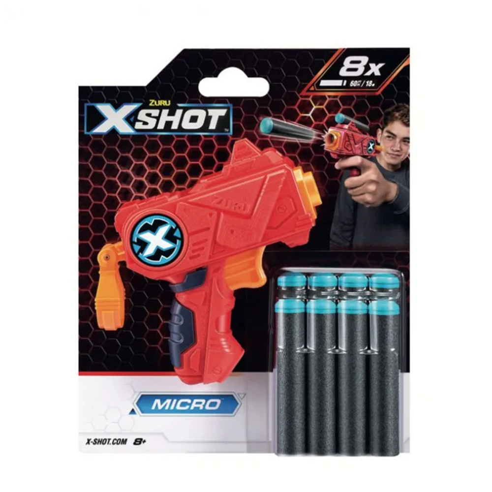 Lançador de Dardos Red Micro 8 Dardos XShot ZURU