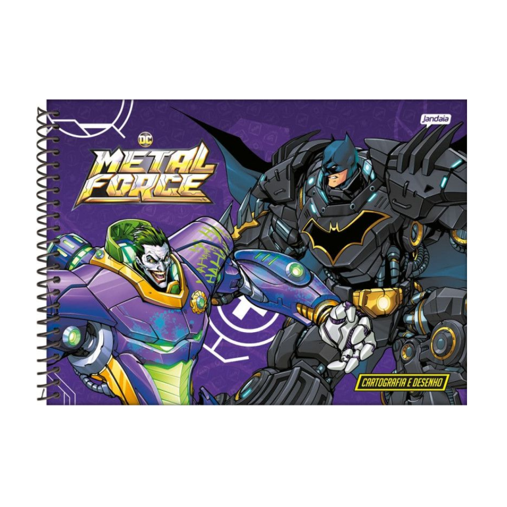 Caderno de Cartografia e Desenho DC Liga da Justiça 80f (Batman e Coringa) FORONI