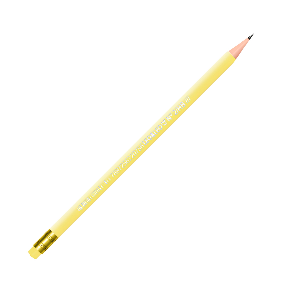 Lápis Grafite Perolado com Borracha Pastel Trend (Amarelo) LEO&LEO