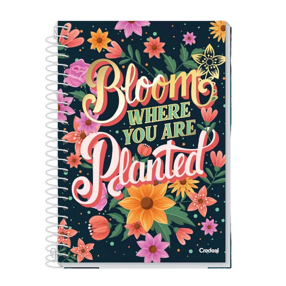 Caderno Universitário 1m 80fls Pétalas (Bloom) CREDEAL