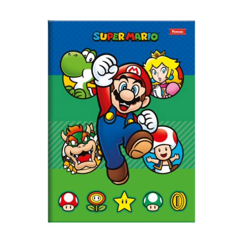 Caderno Brochurão Super Mario 80f (Power UP) FORONI