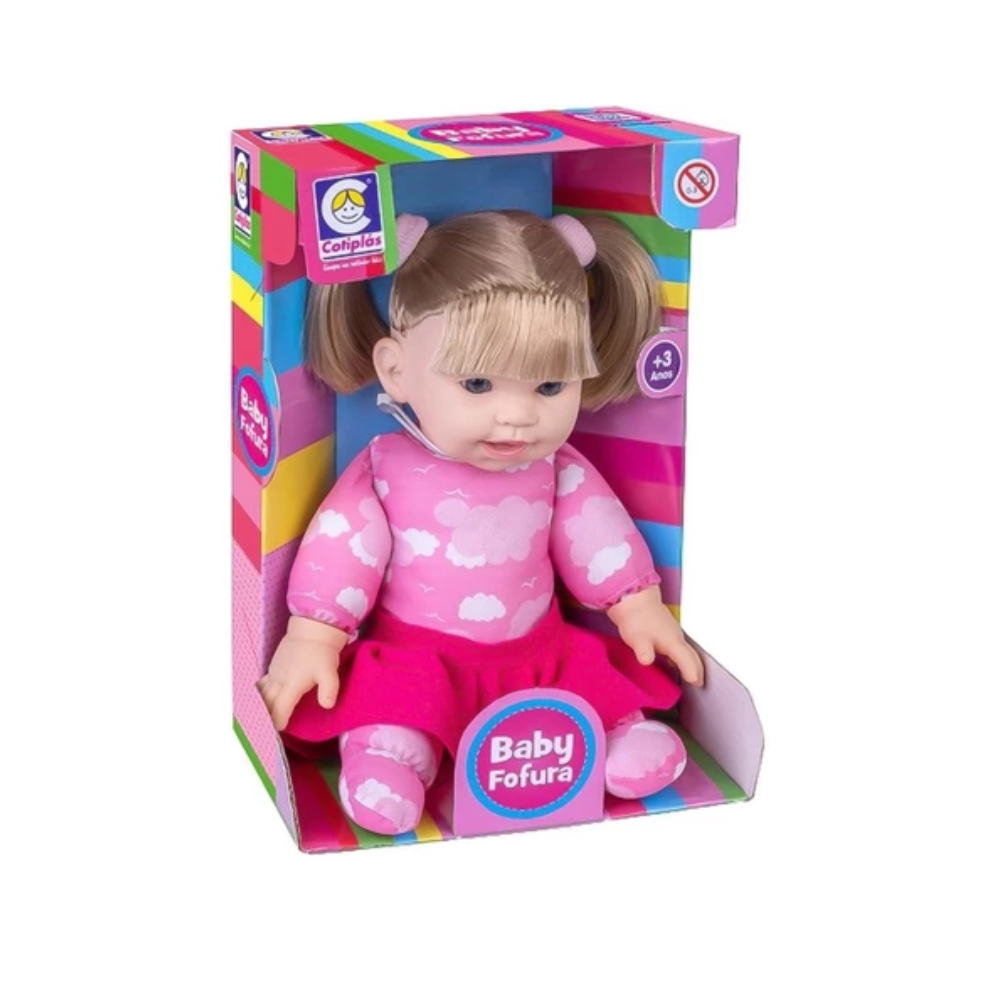 Boneca Fofurinha Baby Fofura com Cabelo COTIPLÁS