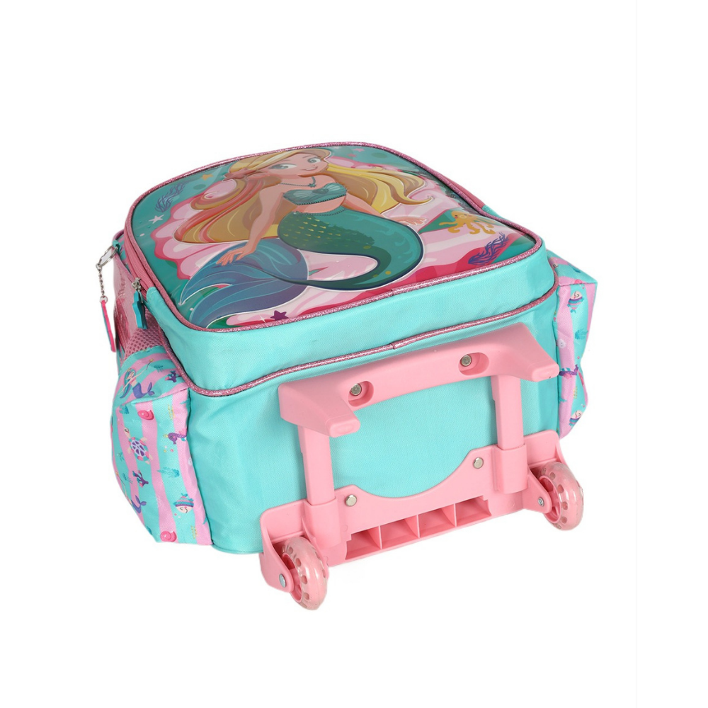 Mochila de Rodinha Infantil Sereia Verde UP4YOU LUXCEL